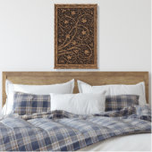 William Morris Campion Gestempeld Leren Damast Canvas Afdruk (Insitu (Slaapkamer))