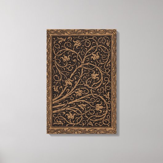 William Morris Campion Gestempeld Leren Damast Canvas Afdruk (Voorkant)