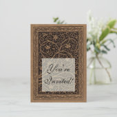 William Morris Campion Gestempeld Leren Damast Kaart (Staand voorkant)