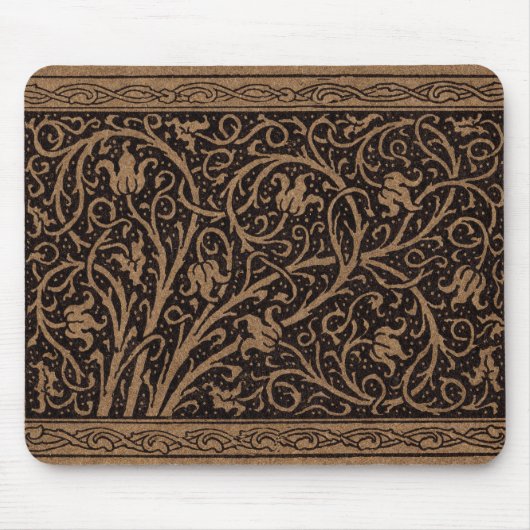 William Morris Campion Gestempeld Leren Damast Muismat (Voorkant)