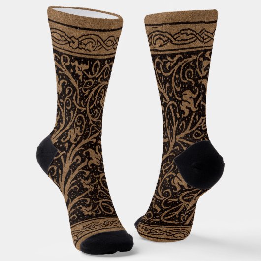 William Morris Campion Gestempeld Leren Damast Sokken (Gebogen)