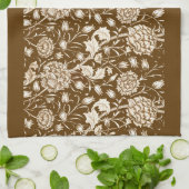 William Morris Carnan Print, Chocolate Brown Theedoek (Gevouwen)