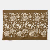William Morris Carnan Print, Chocolate Brown Theedoek (Horizontaal)