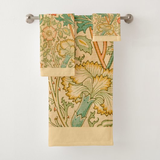 William Morris Carnations Retro Floral Bad Handdoek (Insitu)