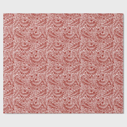 William Morris Cherry Red Larkspur Pattern Cadeaupapier (Vlak)