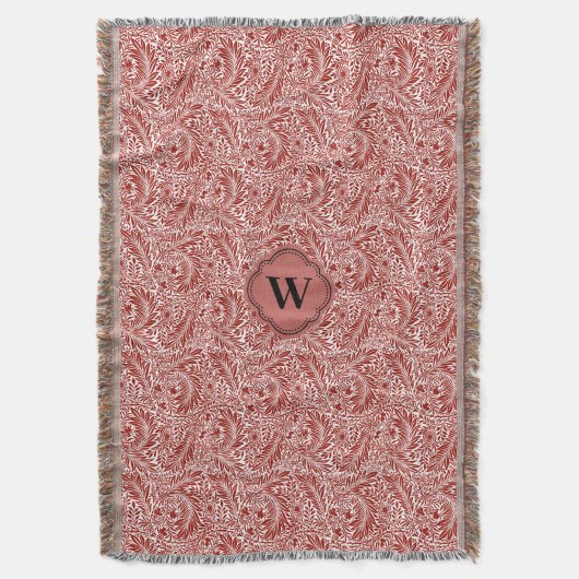 William Morris Cherry Red Larkspur Pattern Deken (Voorkant Verticaal)