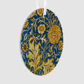 William Morris Cherwell Floral Pattern Blue Ornament (voorkant)