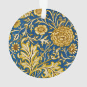 William Morris Cherwell Floral Pattern Blue Ornament (achterkant)