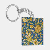 William Morris Cherwell Floral Pattern Blue Sleutelhanger (Voorkant Links)