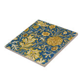William Morris Cherwell Floral Pattern Blue Tegeltje (Zijkant)