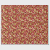 William Morris Cherwell Floral Pattern Red Cadeaupapier (Vlak)