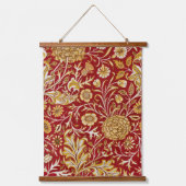 William Morris Cherwell Floral Pattern Red Hangend Wandkleed (Voorkant)