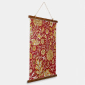 William Morris Cherwell Floral Pattern Red Hangend Wandkleed (Gebogen)