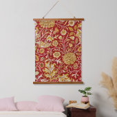 William Morris Cherwell Floral Pattern Red Hangend Wandkleed (Slaapkamer)