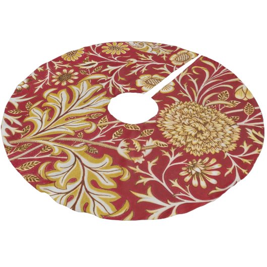 William Morris Cherwell Floral Pattern Red Kerstboom Rok (Gekanteld)
