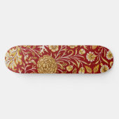 William Morris Cherwell Floral Pattern Red Persoonlijk Skateboard (Horizontaal)