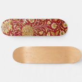 William Morris Cherwell Floral Pattern Red Persoonlijk Skateboard (Horizontaal)