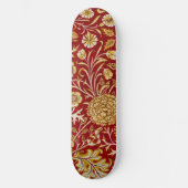 William Morris Cherwell Floral Pattern Red Persoonlijk Skateboard (Voorkant)