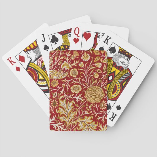 William Morris Cherwell Floral Pattern Red Pokerkaarten (Achterkant)