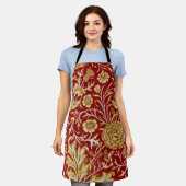 William Morris Cherwell Floral Pattern Red Schort (Gedragen)