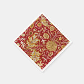 William Morris Cherwell Floral Pattern Red Servet (Hoek)