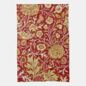 William Morris Cherwell Floral Pattern Red Theedoek (Verticaal)