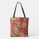 William Morris Cherwell Floral Pattern Red Tote Bag (Achterkant)