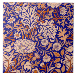 William Morris 'Cherwell' in Blue en Oranje Tegeltje