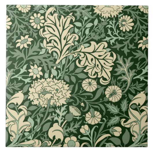 William Morris 'Cherwell' in Forest Green Tegeltje (Voorkant)