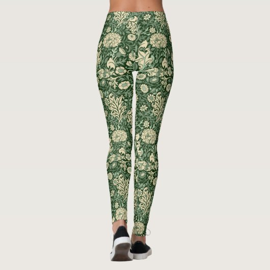 William Morris "Cherwell" Pattern in Green Leggings (Achterkant)