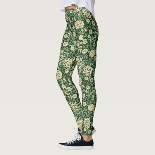 William Morris "Cherwell" Pattern in Green Leggings (Links)