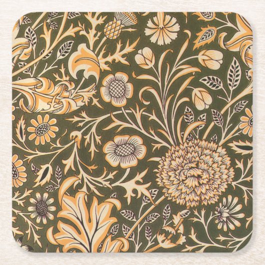 William Morris Cherwell Wallpaper Pattern Kartonnen Onderzetters (Voorkant)