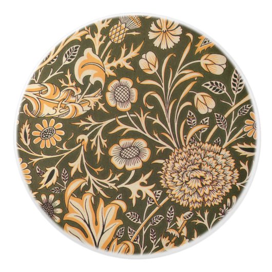 William Morris Cherwell Wallpaper Pattern Keramische Knop (Voorkant)