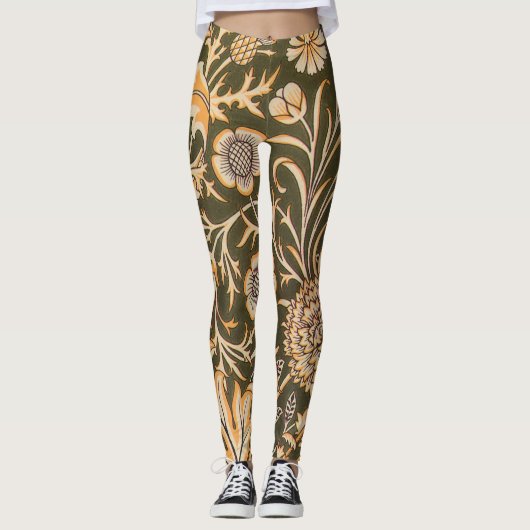 William Morris Cherwell Wallpaper Pattern Leggings (Voorkant)