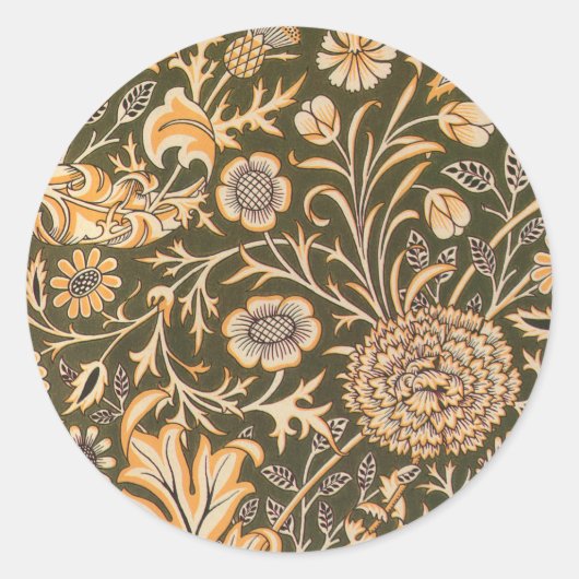 William Morris Cherwell Wallpaper Pattern Ronde Sticker (Voorkant)
