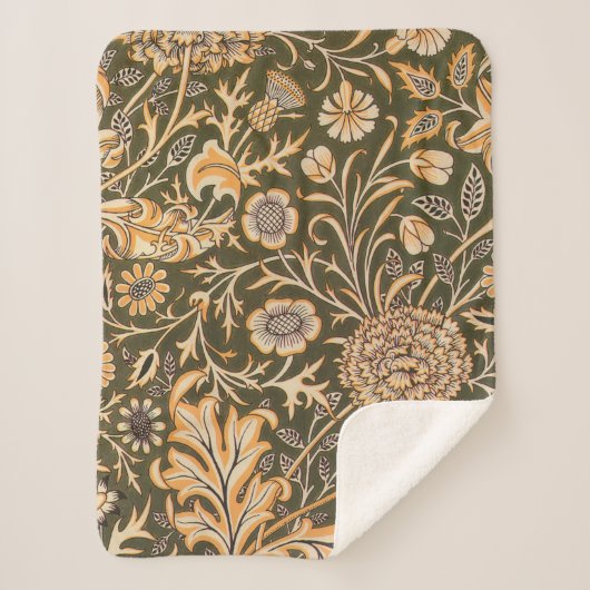 William Morris Cherwell Wallpaper Pattern Sherpa Deken (Voorkant)