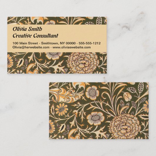 William Morris Cherwell Wallpaper Pattern Visitekaartje (Voorkant / Achterkant)