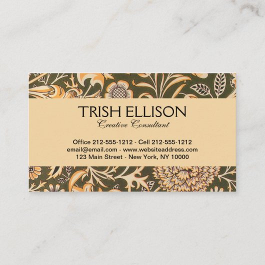 William Morris Cherwell Wallpaper Pattern Visitekaartje (Achterkant)