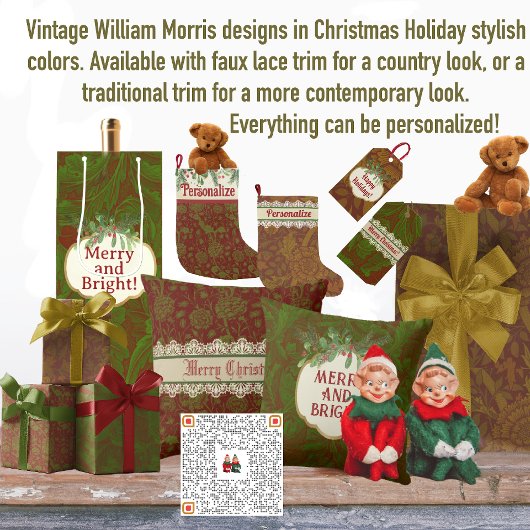  William Morris Christmas gepersonaliseerd Grote Kerstsok
