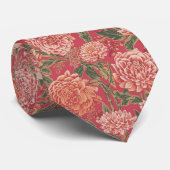 William Morris Chrysanten Roze Bloemen Stropdas (Opgerold)