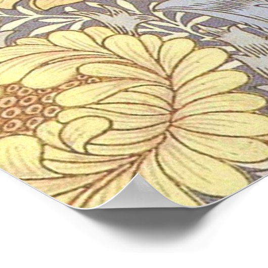 William Morris Chrysanthemum  Bloem Poster (Hoek)