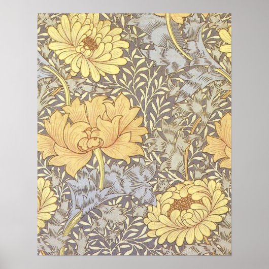 William Morris Chrysanthemum  Bloem Poster (Voorkant)