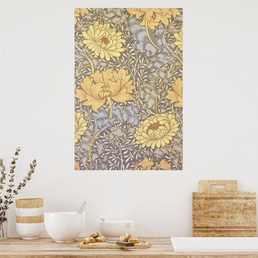 William Morris Chrysanthemum  Bloem Poster (Keuken)