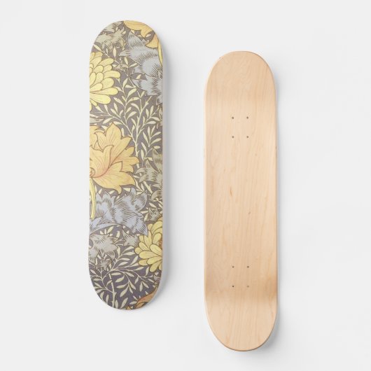 William Morris Chrysanthemum  Bloem Skateboard (Voorkant)