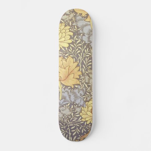 William Morris Chrysanthemum  Bloem Skateboard (Voorkant)