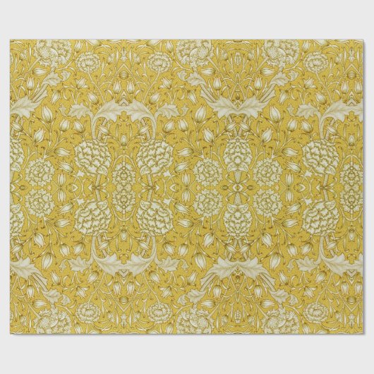 William Morris Chrysanthemum Bloemen Patroon Folia Cadeaupapier (Vlak)