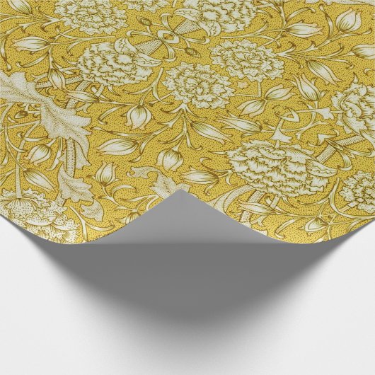 William Morris Chrysanthemum Bloemen Patroon Folia Cadeaupapier (Hoek)