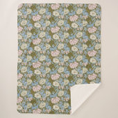 William Morris Chrysanthemum Bloemen Patroon Folia Sherpa Deken (Voorkant)