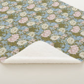 William Morris Chrysanthemum Bloemen Patroon Folia Sherpa Deken (3/4)