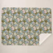 William Morris Chrysanthemum Bloemen Patroon Folia Sherpa Deken (Voorkant (horizontaal))